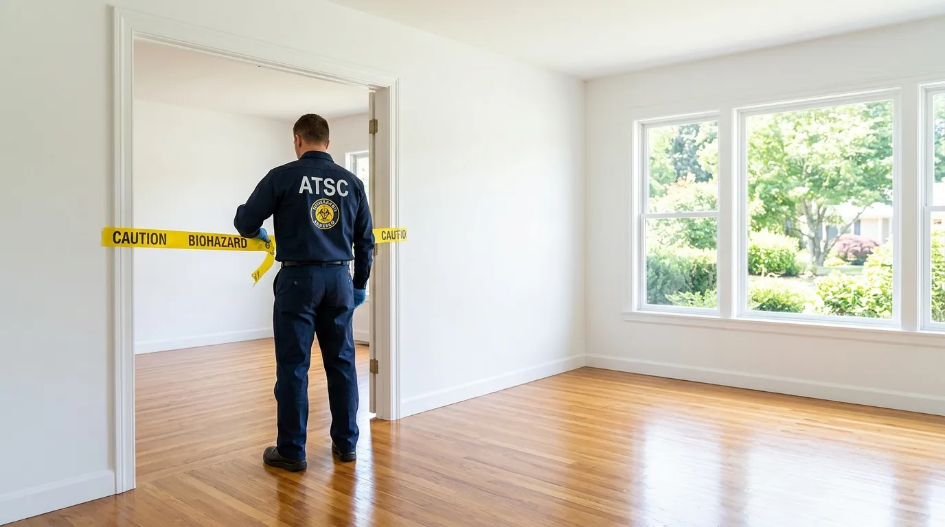 Certified biohazard cleanup crew performing Decomposition Cleanup in Hoover